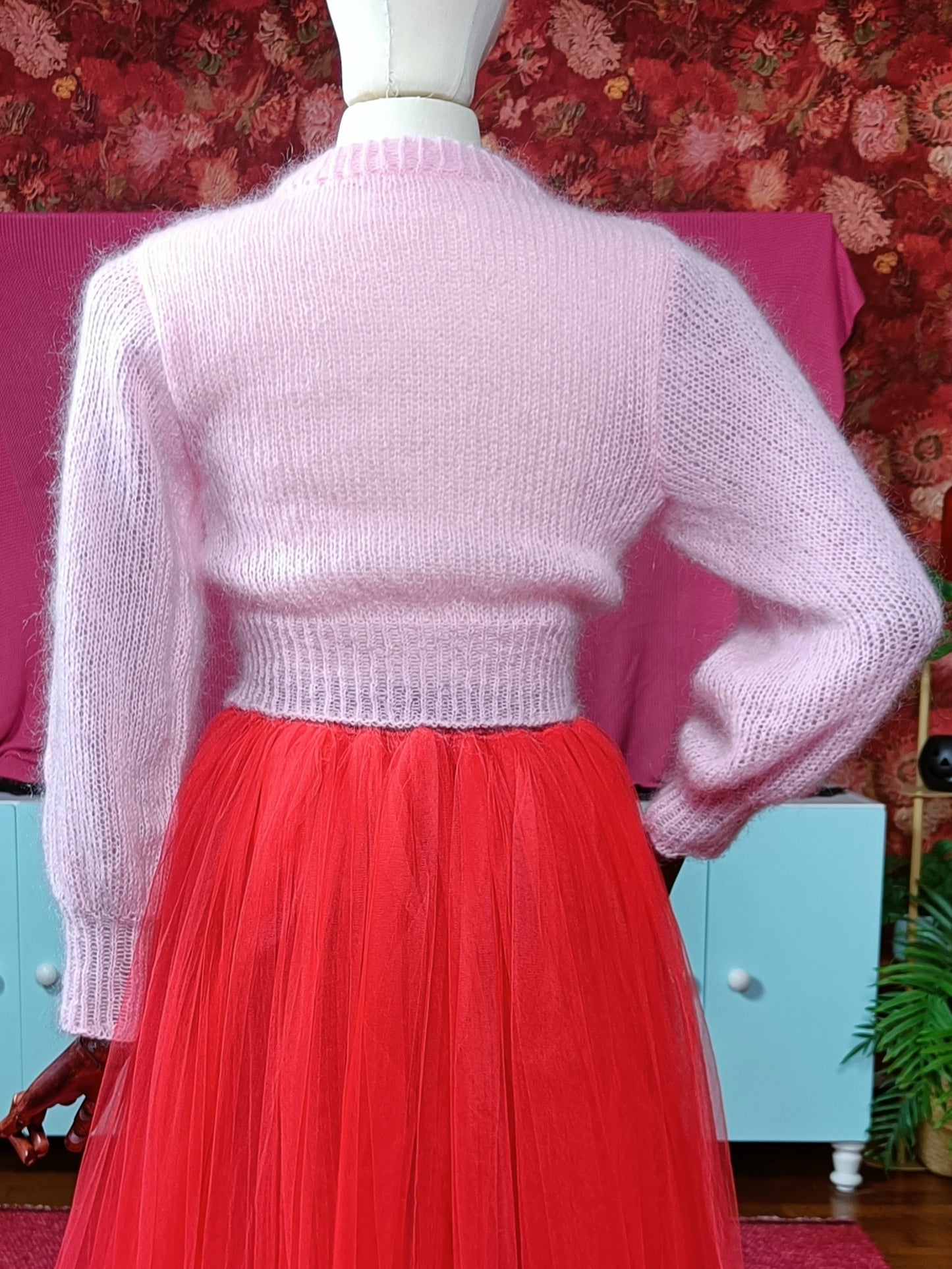 Mummin Käsinneuloma Kid mohair pusero xs/s