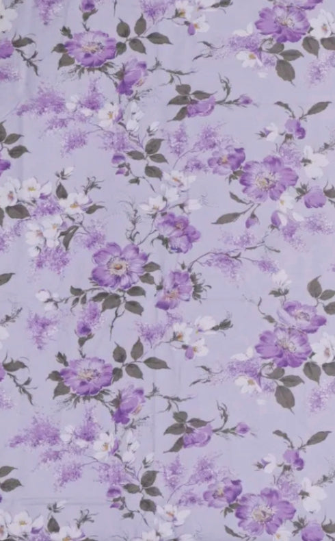 Kangas mittatilaukseen laventelikukat flanelli